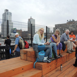Visitors on the High Line at the Rail Yards. Photo: Sarah Cascone.