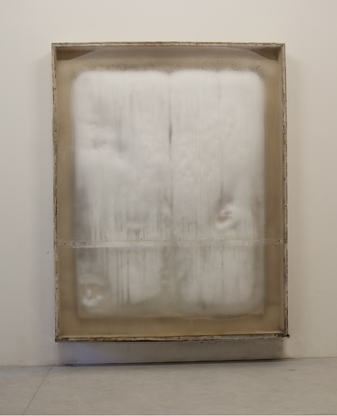 Lawrence Carroll, Freezing Painting at  Venice Bienalle, Vatican Pavilon Photo: courtesy of the artist, Galerie Buchmann, and Galerie Karsten Greve.