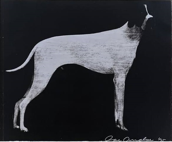 Joe Andoe, Large Dog (Graphite on Silver) (1998) 10-color screenprint (edition 35) 40 x 48 in. Photo: courtesy of the artist and Lococo Fine Art Publisher.