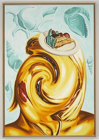 David Salle, Lemon Pie  (2007) oil on linen 57 x 39 in.  Photo: courtesy of the artist and Baldwin Gallery.