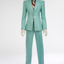 Ice-blue suit, 1972. Designed by Freddie Burretti for the Life on Mars? video. Courtesy of The David Bowie Archive. Image © Victoria and Albert Museum.