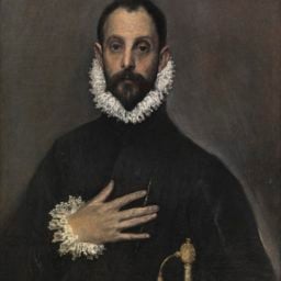 El Greco, A Gentleman with his Hand on his Chest (1580).). Photo courtesy of the Museuo Nacional del Prado.
