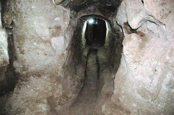 Part of the tunnel system that links an underground city discovered in Turkey.