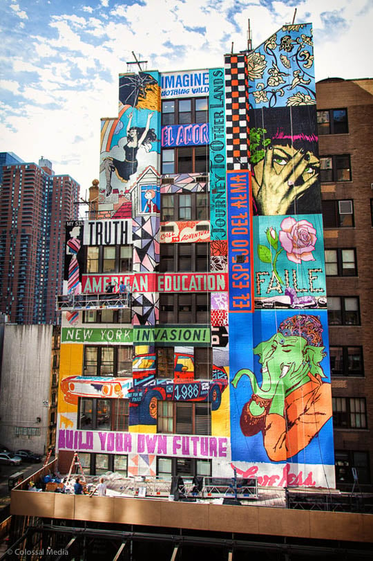 FAILE, street art mural at Record Plant recording studios on 44th street near 8th Avenue. Photo: courtesy of http://mashkulture.net/.