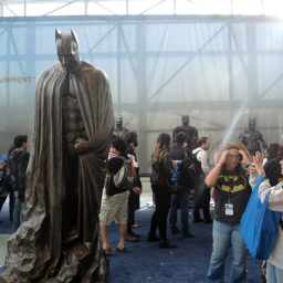 A display commemorating the 75th anniversary of Batman at New York Comic Con. Photo: Sarah Cascone.