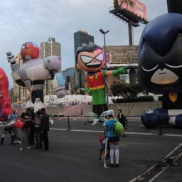 Inflated characters greet guests at New York Comic Con. Photo: Sarah Cascone.