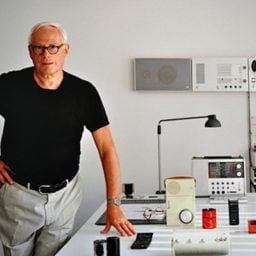 Dieter Rams with his designs.