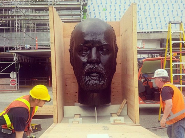 Douglas Couppland created a seven-foot-tall bust of himself earlier this yearPhoto via: The National Post