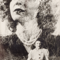 Eugène Von Bruenchenhein, Untitled (Marie with pearls, sitting on grass montage) (circa 1940s) Courtesy Fleisher Ollman Gallery