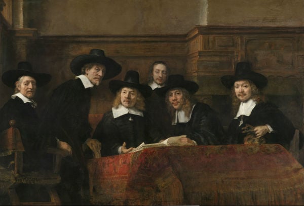 Rembrandt, The Sampling Officials of the Amsterdam Drapers’ Guild, known as ‘The Syndics’ (about 1662) Rijksmuseum, on loan from the City of Amsterdam © Rijksmuseum, Amsterdam (SK-C-6)