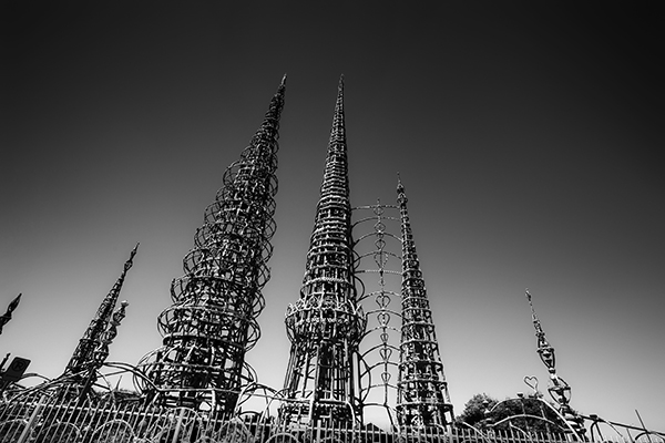 Simon Rodia, Watts Towers, Los Angeles. Photo: John Lewis, courtesy the Cultural Landscape Foundation.
