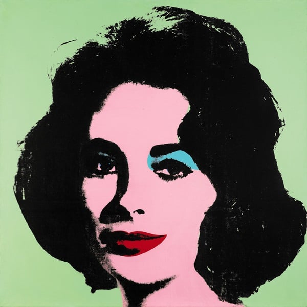 Andy Warhol's Liz #3 (Early Colored Liz), (1963), a silkscreen ink and acrylic on canvas, is estimated to bring in approximately $30 million. Photo: Courtesy Sotheby's. 