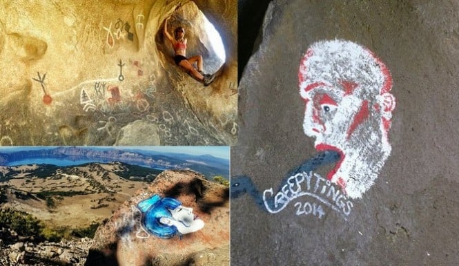 Graffiti art left in our national parks by Casey Nocket. Photo: creepytings.