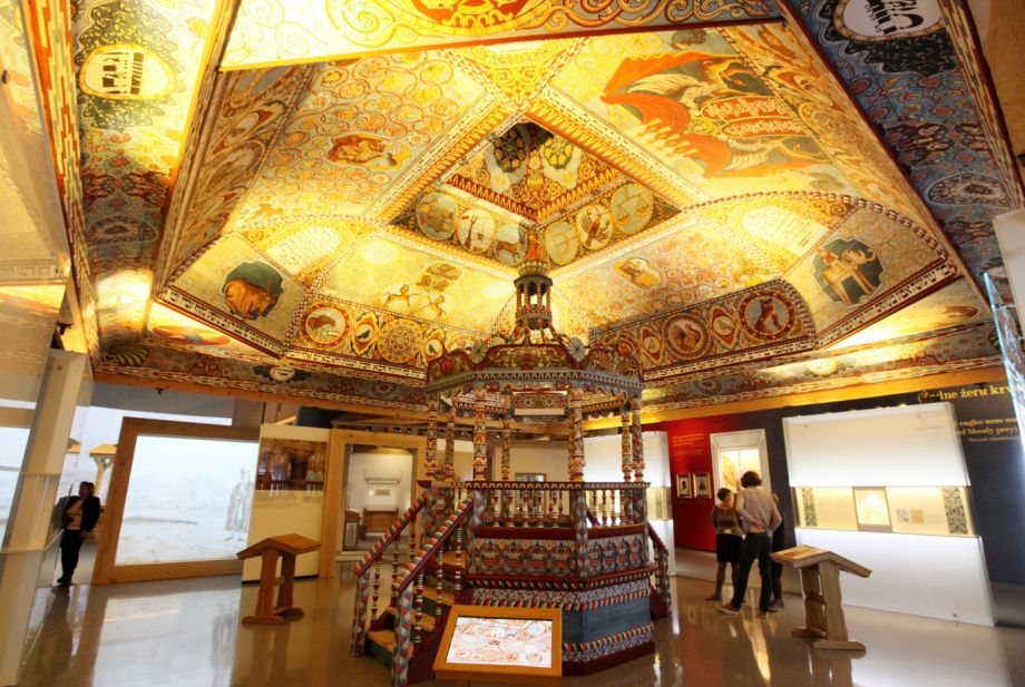 A wooden seventeenth-century synagogue from a formerly Polish town in Ukraine, has been reconstructed at Warsaw's new Polin Museum of the History of Polish Jews. Photo: Czarek Sokolowski, courtesy the Associated Press.