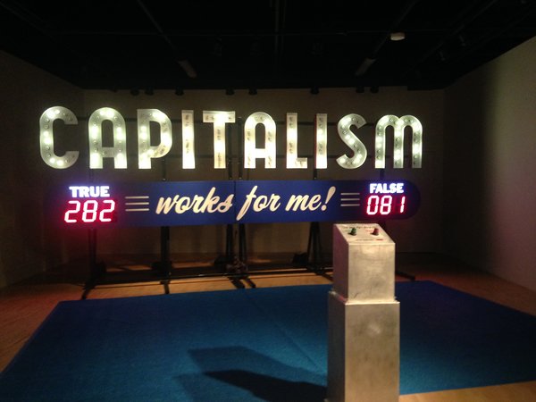 Steve Lambert, Capitalism Works For Me: True/False at the 2014 ArtPrize Photo: Cait Munro