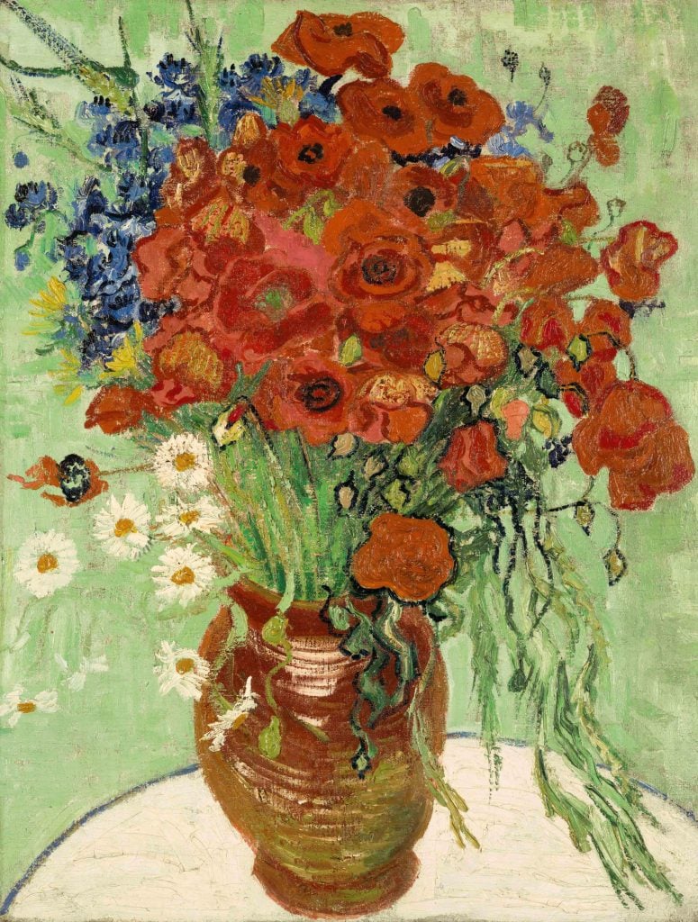 Vincent van Gogh, Still Life, Vase with Daisies and Poppies (1890). Courtesy of Sotheby's.