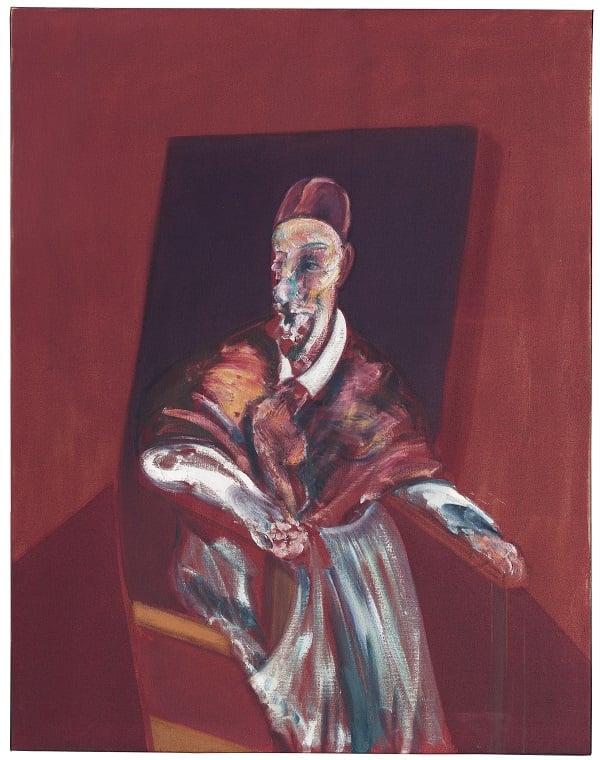 Francis Bacon,Seated Figure (1960) sold for $TK million on an estimate of $40,000,000 – $60,000,000.Courtesy of Christies. 