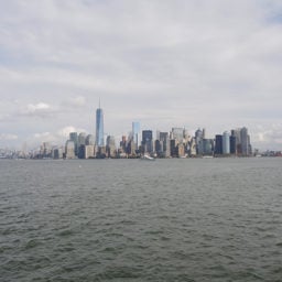 Lower Manhattan as seen from the ferry. Photo: Sarah Cascone.
