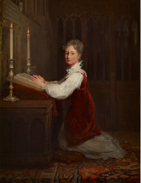 David Wilkie, A Young Woman Kneeling at a Prayer Desk (1813)Photo via: Milliyet Sanat
