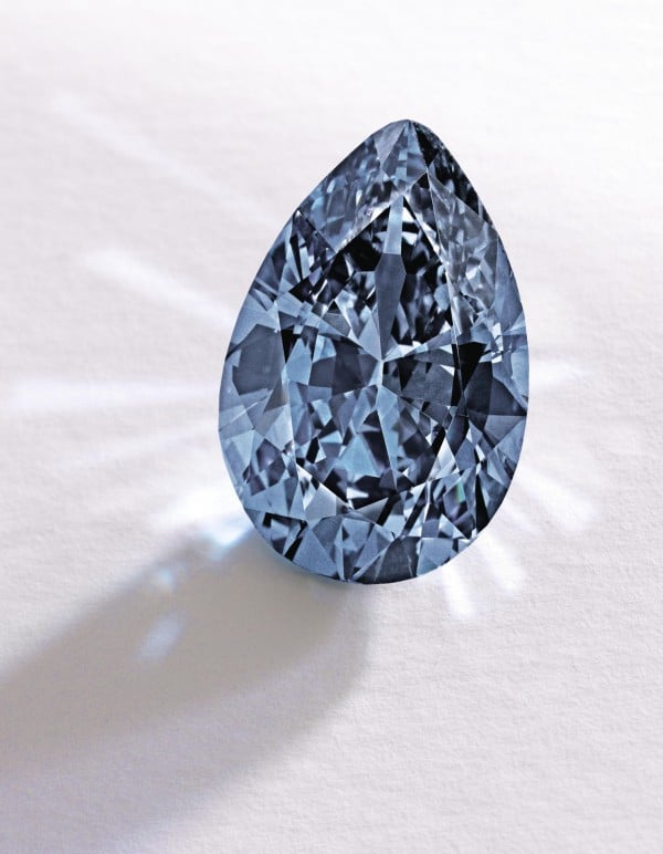 Bunny Mellon's world record setting blue diamond. Photo: Sotheby's.