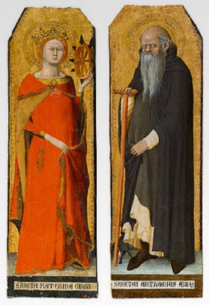 Matteo Giovannetti, Saints Catherine of Alexandria and Anthony the Great.  Photo: Lempertz, Berlin.