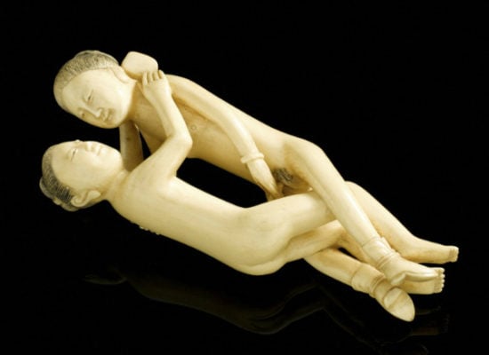 Carved ivory statue of a copulating man and womanPhoto: Courtesy Science Museum, London/Science and Society Picture Library