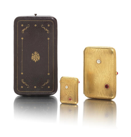 A gold smoking set made by Austrian Crown Jeweler A.E. Köchert given as a gift by Austrian Archduke Franz Ferdinand. Photo: courtesy Bonhams.