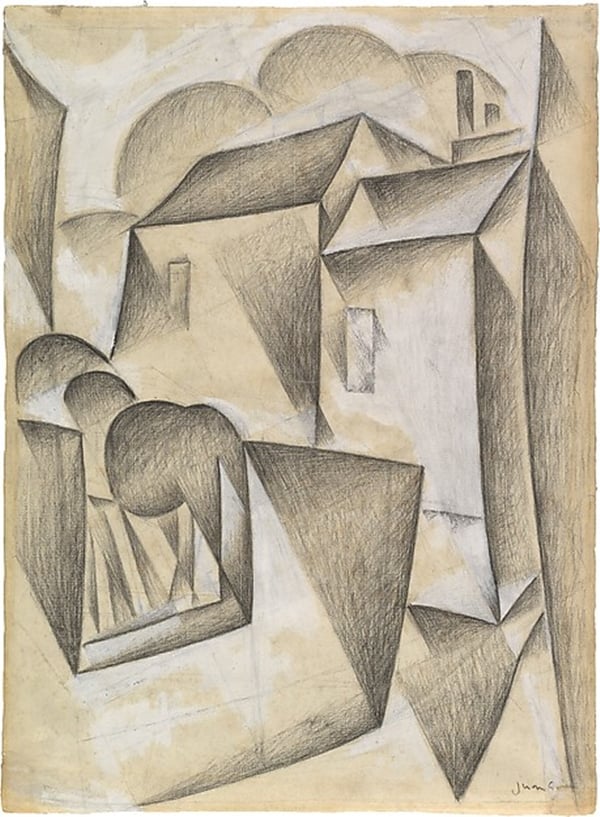 Juan Gris, Houses in Paris, Place Ravignan (1911). Photo: Promised Gift from the Leonard A. Lauder Cubist Collection.