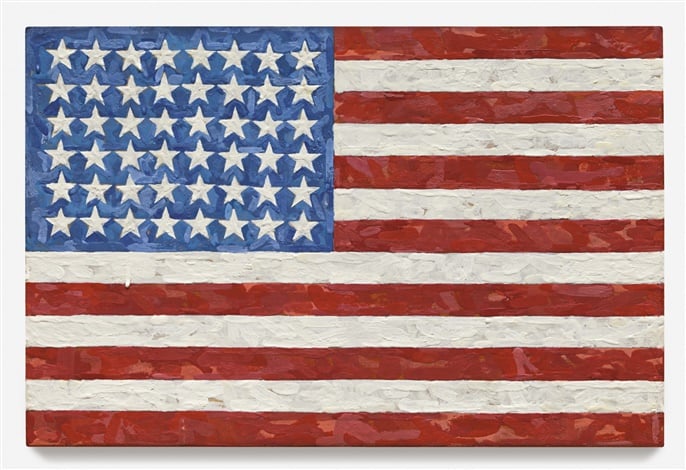 Jasper Johns, Flag (1983). Courtesy of Sotheby's New York.