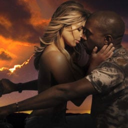 Kim Kardashian and Kanye West in his music video "Bound 2." Photo: video still.