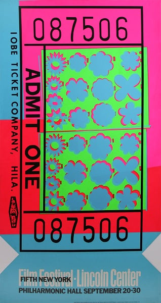Andy Warhol, Lincoln Center Ticket, 1967