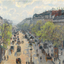 10. Camille Pissarro Le boulevard Montmartre, matinée de printemps (1987) sold at Sotheby’s London on February 5, 2014.