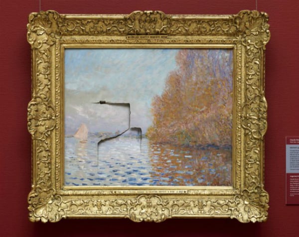 Claude Monet's Argenteuil Basin with a Single Sailboat (1874), after Shannon punched itPhoto: SWNS via Metro