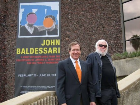 Jordan Schnitzer (left) and John Baldessari (right) outside of Palm Springs Art Museum
