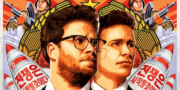 The poster for The Interview starring James Franco and Seth Rogen (detail).