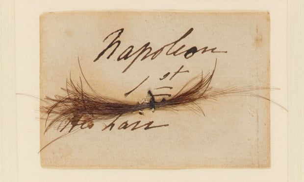Napoleon's hair, taken from the battlefield at Waterloo. Photo: the Royal Collection Trust.