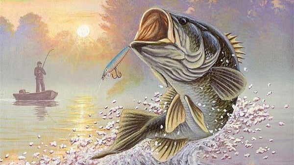 Bass Fishing Art Print by Salmoneggs