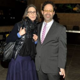 Carol Vogel with Adam Weinberg at the Whitney Museum Whitney Biennial opening in 2012. Photo: Leandro Justen, courtesy Patrick McMullan