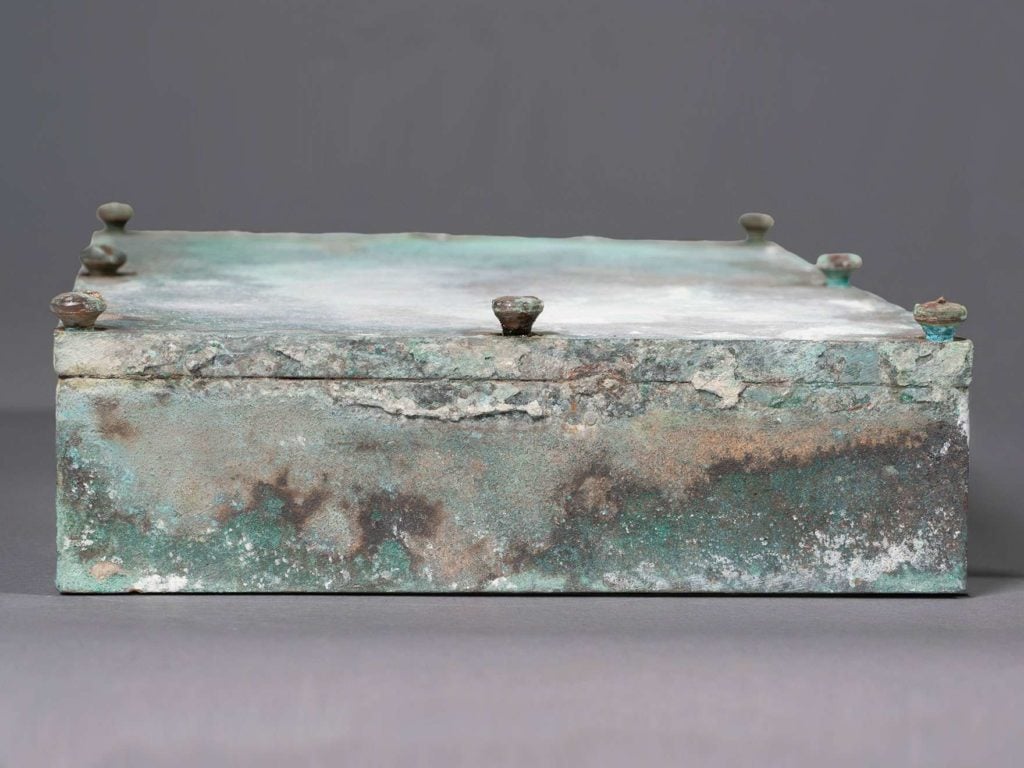 The time capsule found in the cornerstone of the Massachusetts State House. Photo courtesy of the MFA Boston. 
