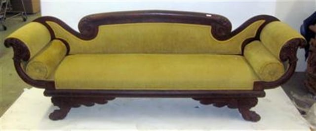 Classical American carved mahogany sofa