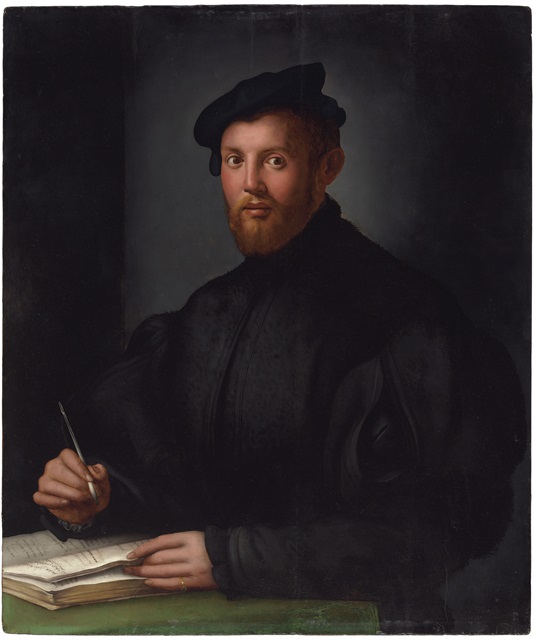 Agnolo Bronzino, Portrait of a Young Man with a Book, oil on poplar panel.