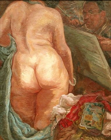 Selbstportrait mit Akt - Selfportrait with Nude by George Grosz