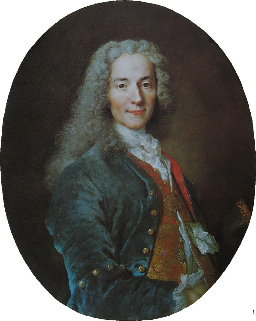 Nicolas de Largillière, <em>François-Marie Arouet, known as Voltaire</eM> (1724). Collection of the Palace of Versailles.