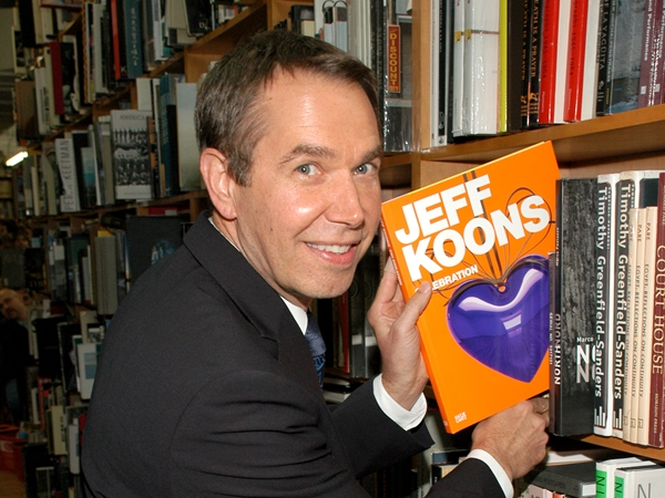 Jeff Koons picking out some essential reading at The Strand bookstore in New York. Photo: © 2014 Patrick McMullan Company, Inc. All Rights Reserved.