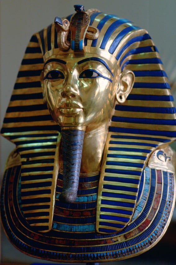 The funerary mask of King Tutankhamun at the Cairo Museum, Egypt.<br>Photo: Tim Graham