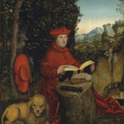 Lucas Cranach I, Cardinal Albrecht von Brandenburg as Saint Jerome in a landscape