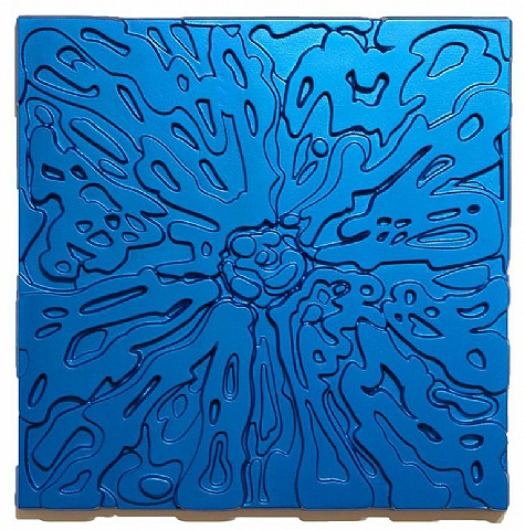 Exploding Cell (blue) by Peter Halley