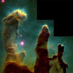NASA's Pillars of Creation photographed in 1995 by Hubble. Photo: NASA.