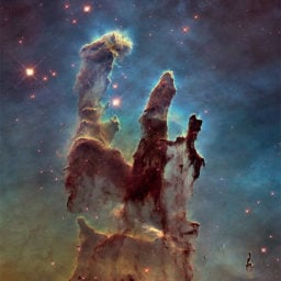NASA's Pillars of Creation photographed in 2015, 20 years after they were first captured by Hubble. Photo: NASA.