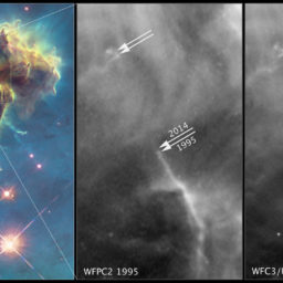 A careful comparison of NASA's two photographs of the Pillars of Creation, taken by Hubble in 1995 and 2015, shows subtle differences. Photo: NASA.